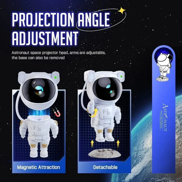 Astronaut Galaxy Projector - 360 Magnetic Head Rotation, Remote Control - Image 5