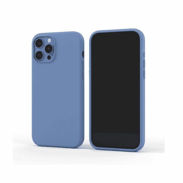 Silicone Microfiber Phone Case for iPhone 13 Pro | Soft Gel Cover (Blue)
