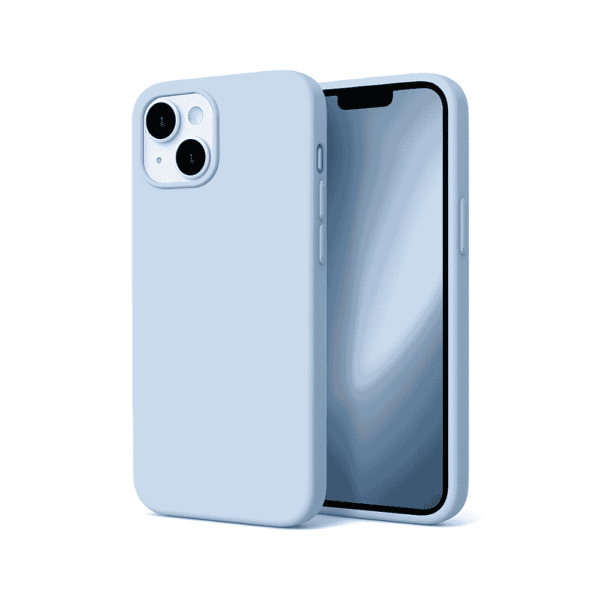 Silicone Microfiber Phone Case for iPhone 13 | Shock-Absorbent Cover (Blue)