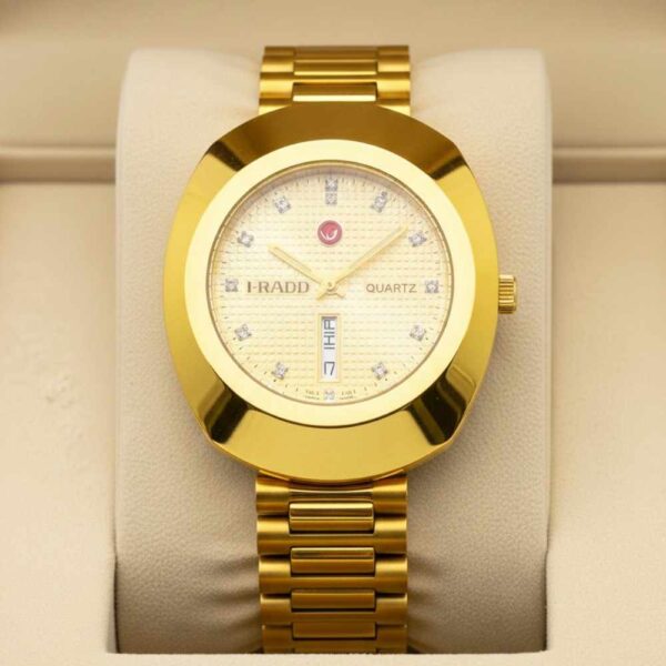 Rado Men's Golden Day-Date Luxury Watch | Ethnic Round Dial Design-Copy Watch